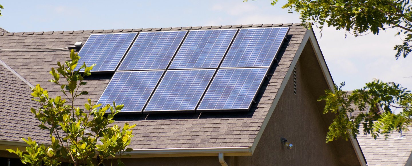 solar panels on a roof